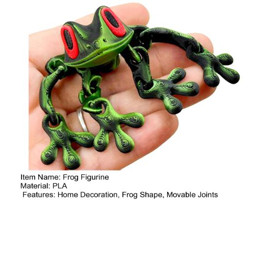 3D Printed Frog Refrigerator Magnet Movable Joints Frog Fidget Toy Articulated Animal Model Figurine Fridge Magnetic Frog Decoration