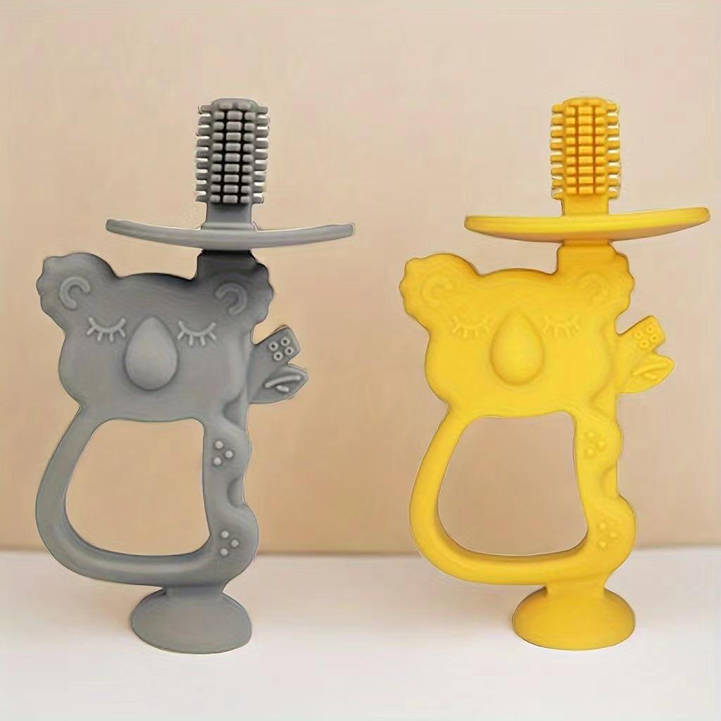 Koala Baby Silicone Teether & Toothbrush - Soothing, Molar Stick, Anti-Suck 2-in-1