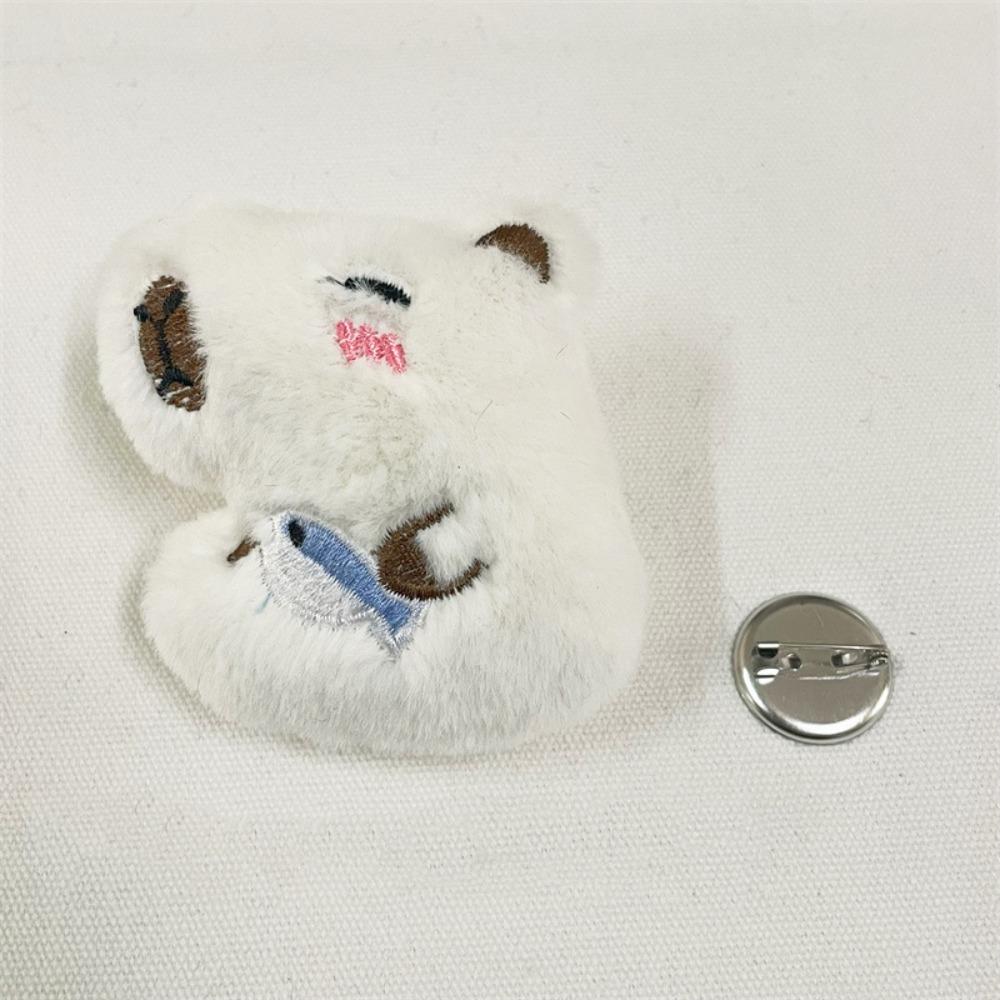 Orange Plush Capybara Brooch Creative Plush Badge Pin Bag Jewelry Plush Capybara Pin  Unisex