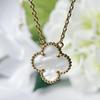 Clover Necklace in 18K Yellow 18K Clover Gift Gold, Women's, Gold, Four-Leaf Design, (A. White)
