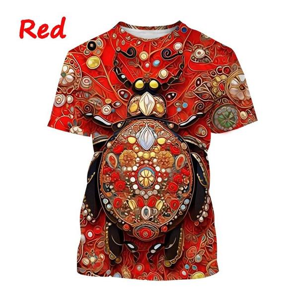 Animal Painting Art 3D Printing T-shirt Men's Fashion Animal Pattern Round Neck Short-sleeved Casual Tees Tops