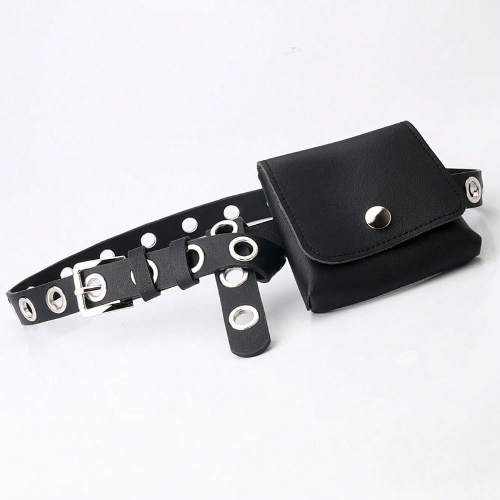 Nieuwe Gepersonaliseerde Hip-hop Stijl Veelzijdige Ketting Kleine Heuptas Riem Mini Kleine Schoudertas Riem Trendy Mode Riem Style 3 zwart