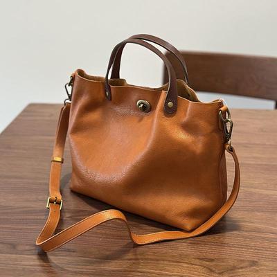 Wiosenno-letnia damska torebka z prawdziwej skóry z kory drzewnej - Vintage zamek, torba na ramię i crossbody.