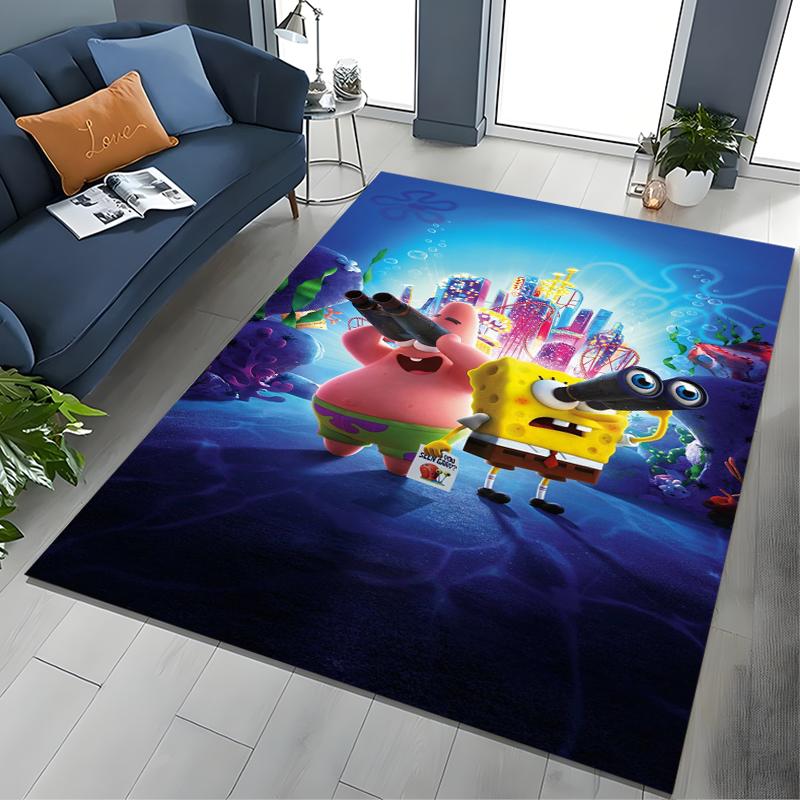 17 Styles Cartoon SpongeBob Print Area Rugs 3D Carpet for Home for Living Room Bedroom Sofa Decor Floor Kids Play Anti-Slip Mats