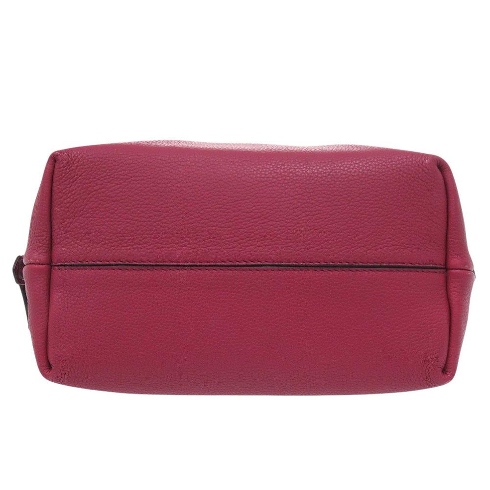 Used AUTHENTIC FENDI 8BN249 Pink Leather Hand Bag