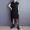 Plus Size Women New Summer Style Dress O-Neck Floral Loose Dress Green Pockets Basic Dresses
