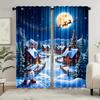 2pcs Christmas Snowman Santa Sleigh Printed Curtains, Designed for Light Filtering, Quality Material, Perfect for Christmas Holi