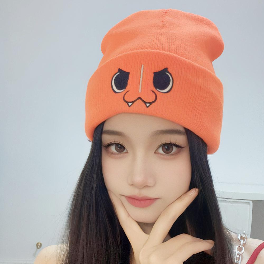 New men's and women's woolen hats with animal cartoon sawtooth flying pig embroidery, knitted hats for autumn and winter, warm student hats