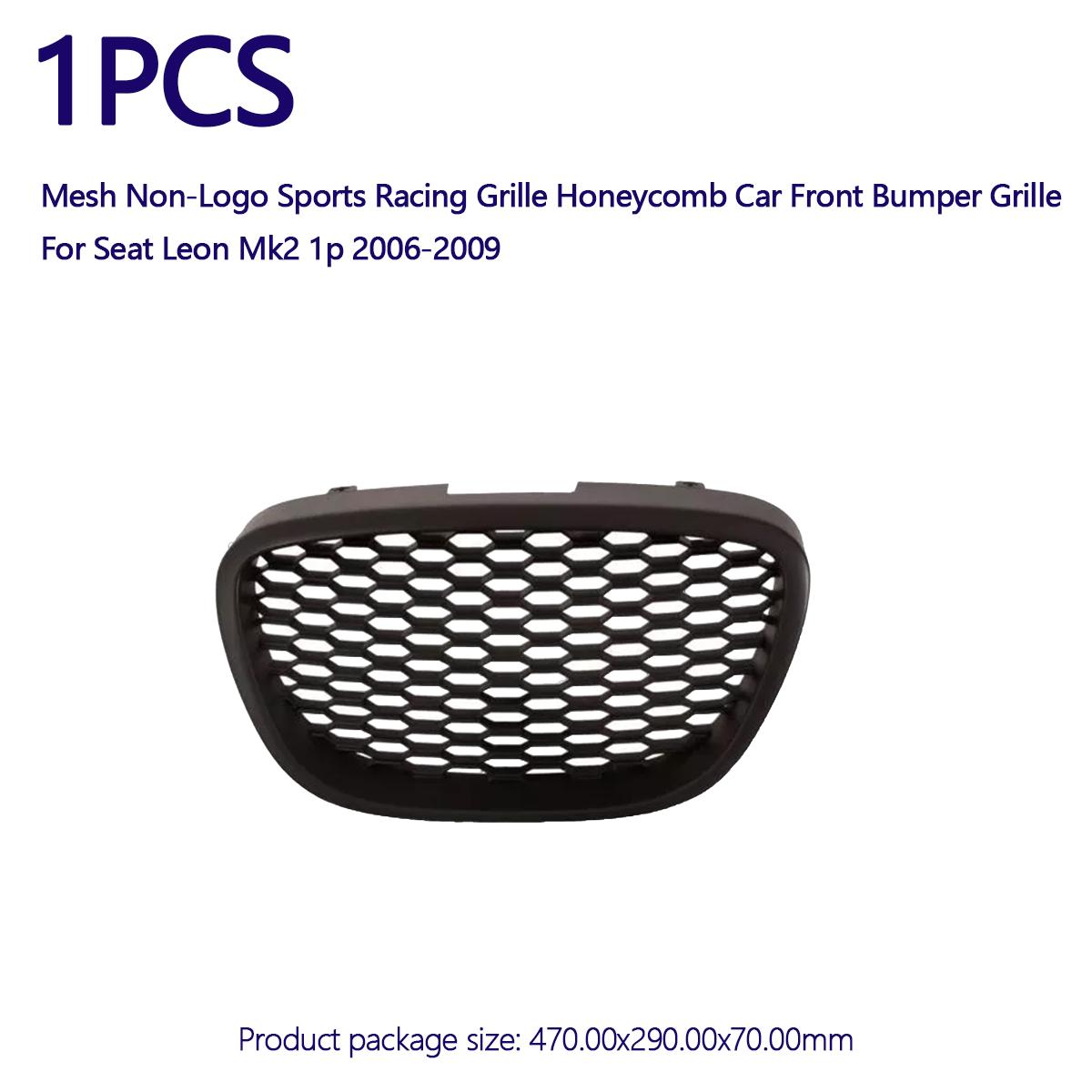 

1/2PCS Mesh Badgeless Sport Racing Grill Black Mesh Debadged Grill Grille for Seat Leon MK2 1P 2006 2007 2008 2009