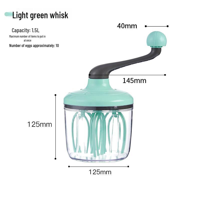 

Ручной взбиватель крема и венчик для яиц - Полуавтоматический вспениватель для торта и молока для домашнего использования светло-зеленый