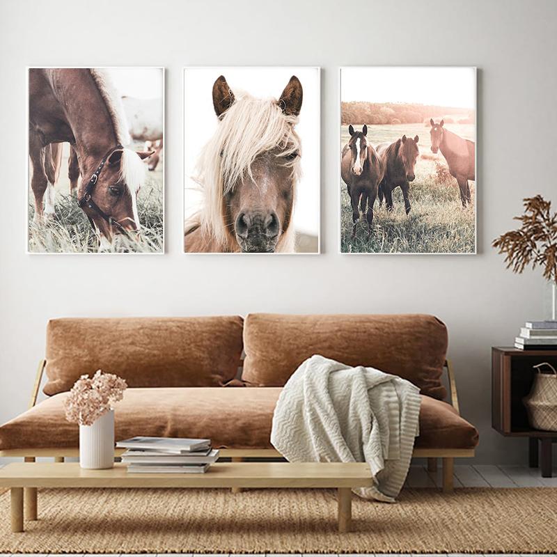 Horse Poster Print Modern Horses In The Field Wall Art HD Picture Canvas Painting Living Room Mural Home Decoration Gift Cuadros