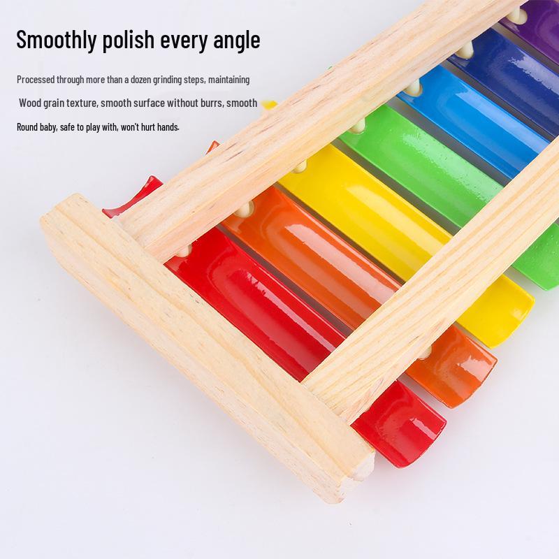 Wooden Xylophone Educational Toy for Babies - Hand-Knocked Percussion Instrument