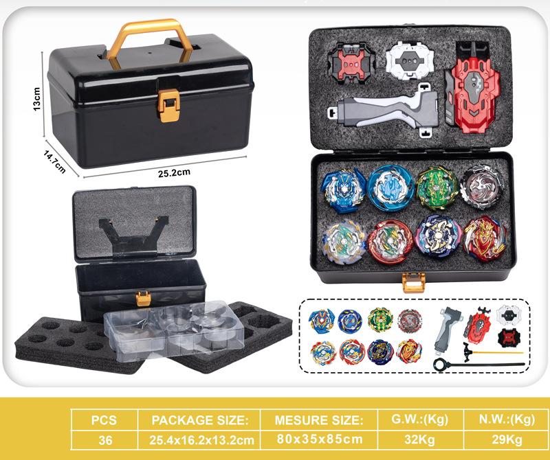 

Игрушка Взрывной Гироскоп Взрывной Гироскоп Набор для Атаки с Ящиком для Инструментов Двусторонний Запускатель Боевая Арена Дети