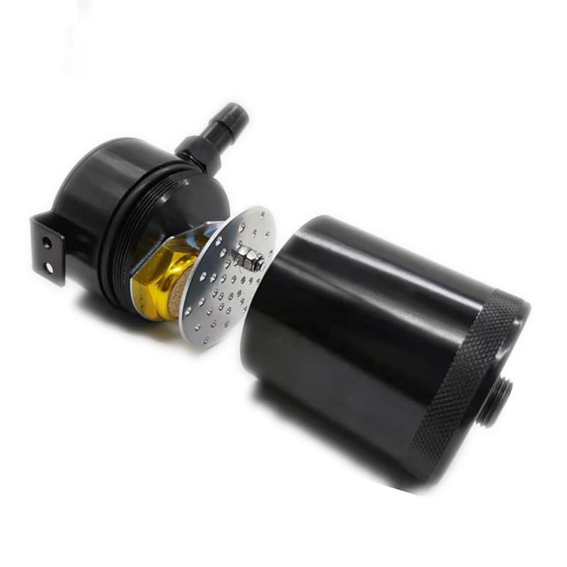SPSLD Durable Racing Baffled 2-Port Oil Catch Can Tank Auto Vehicle Replacement Air-Oil Separator Waste Gas Oil Recover Pot