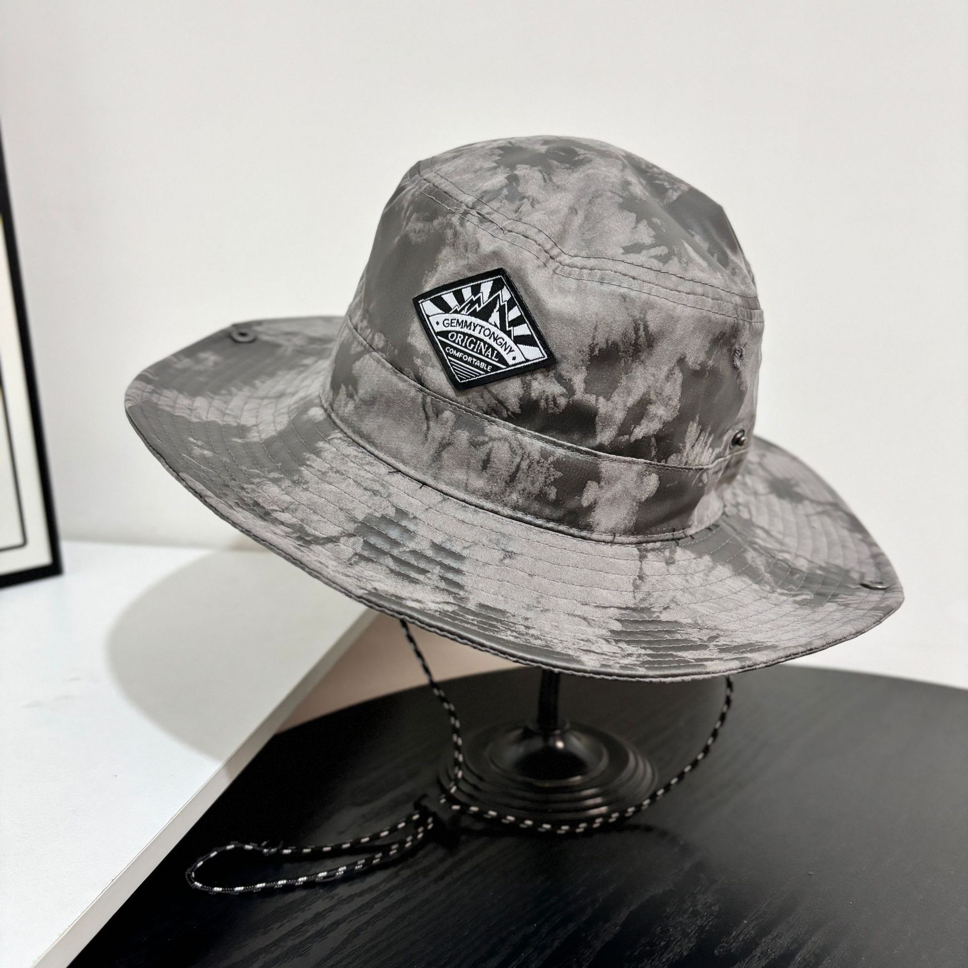 

Подходящая по цвету дорожная быстросохнущая универсальная шляпа-ведро с солнцезащитным козырьком для женщин, альпинизма, рыбалки, мужская модная шляпа-ведро M（56-58cm） серый