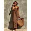 2026 Summer New Women Solid Color Spaghetti Strap Dress Loose Casual Comfortable Sundress