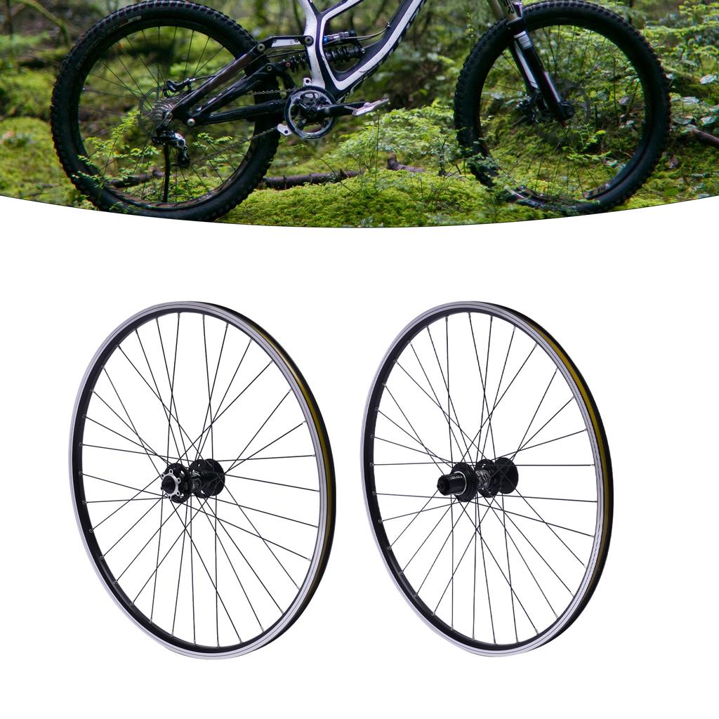 Lightweight 29-Inch MTB Wheelset, Aluminum Alloy Disc Brake Rims with Black Hubs, 200kg Load Capacity for Cycling Upgrades