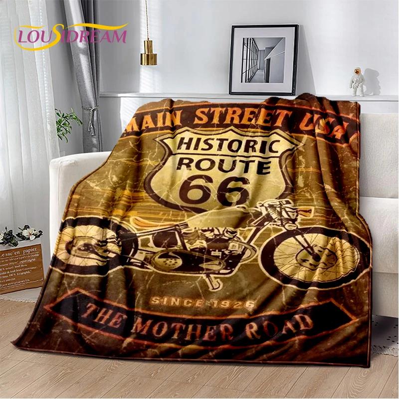 Retro Amerika Historische Route 66,Mother Road,mãe Estrada Deken,Zachte Worpdeken voor Thuis Slaapkamer Bed Sofa Picknick Kind Cadeau