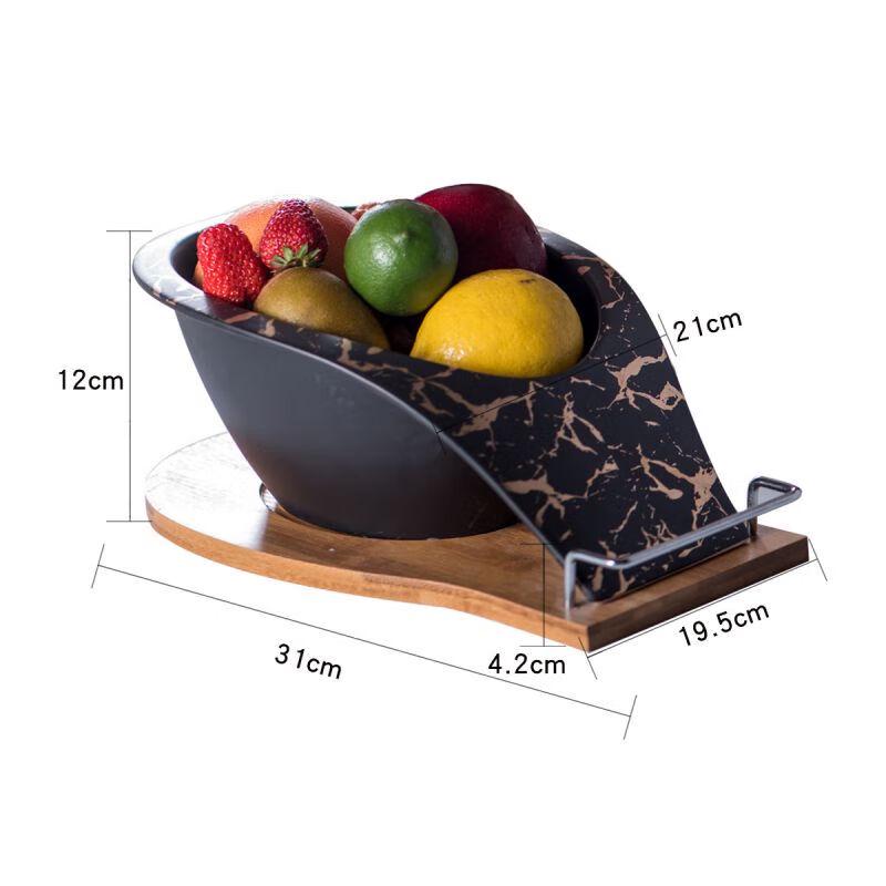 Qianxing Ceramic Curved Fruit Bowl with Base
