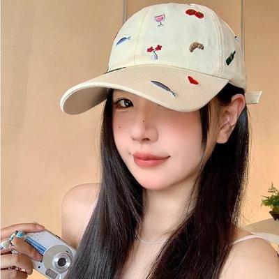 Fashion Sweet Style Embroidered Baseball Cap Sunshade Breathable Sun Protection Cap Baseball Hat Women