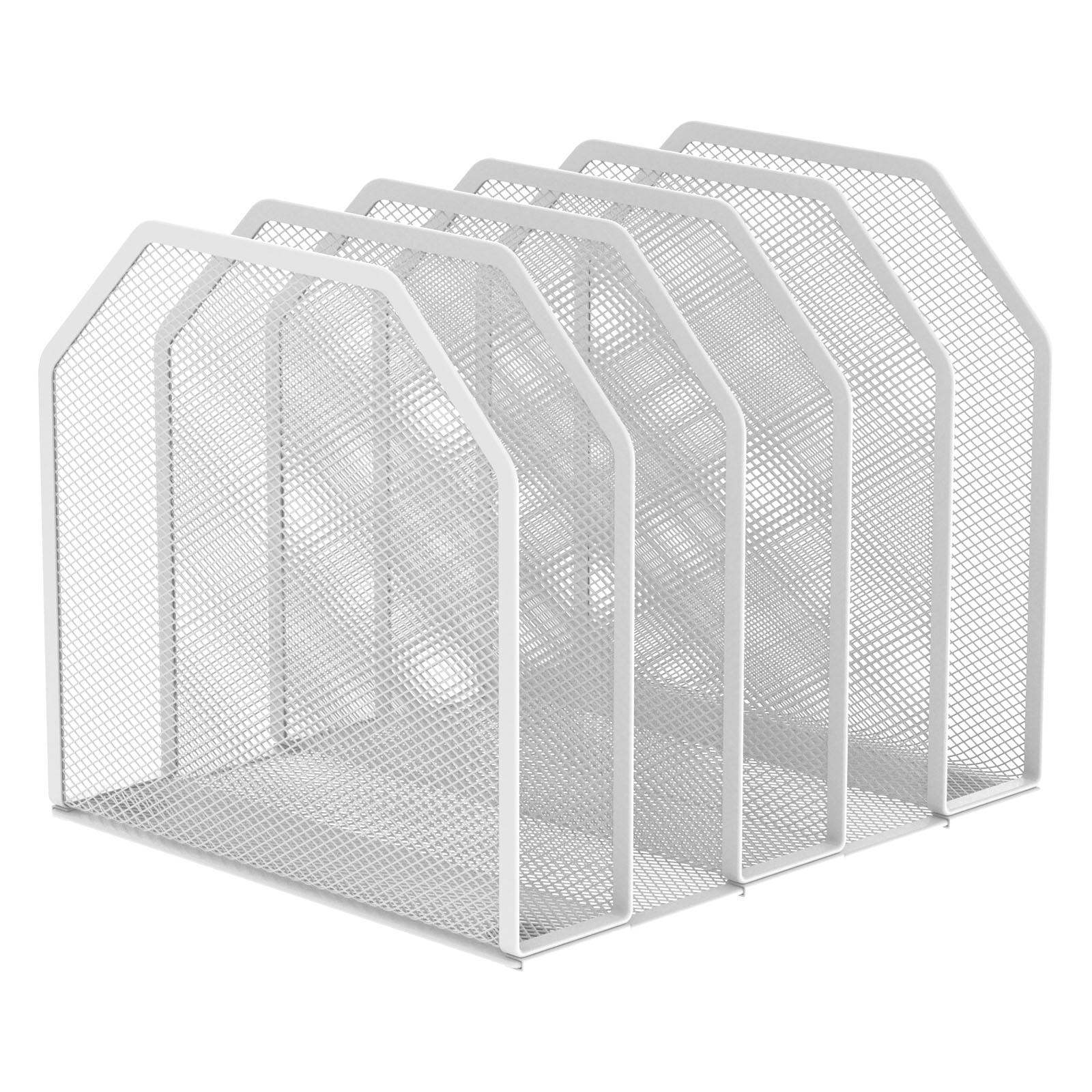 

Metal Desk File Organizer Adjustable Vertical Office A4 Paper File Rack Hollow Mesh Design Book Brochure Storage Holder