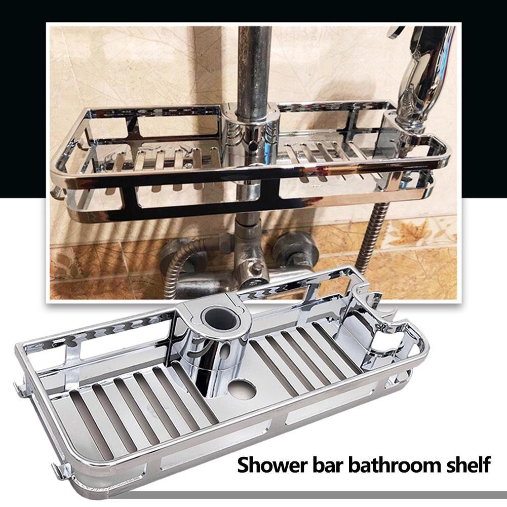 Shower Storage Holder No Drilling Lifting Pole Shelves Shower Caddy Shelf for Shower Rail with Diameter of 22 24 25mm