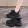 Platform Dad Shoes Women's Spring and Autumn New Leather Waterproof Sports Casual Shoes Dad Shoes