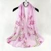 Motetrykt blomster chiffon hijab skjerf kvinner pareo dame bandanas badehåndklær sommer muslimsk slør wrap kvinne foulard