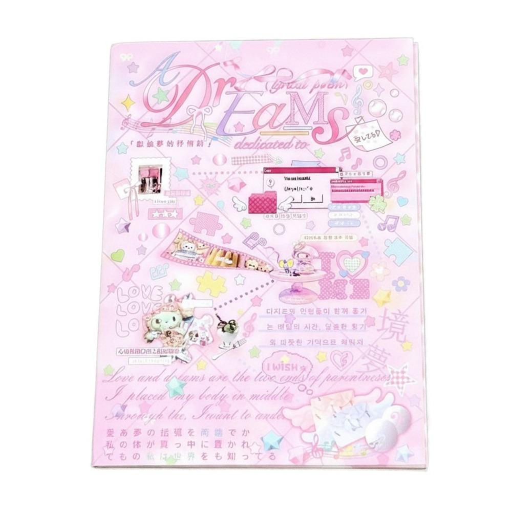 

Creative 24 Pages Sticker Book Japanese Style DIY Diary Sticker Cartoon Pink Scrapbook Sticker Stationery Supplies белый