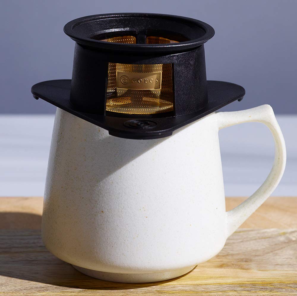 cores Coffee with Maruyama Gold 1 No Paper Filter Original Dripper, Co-developed Coffee, Filter, Black, Cup, C211BK, Required, Flavor, Aroma,