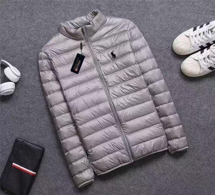 Jachetă de iarnă casual ușoară pentru bărbați 2025, cu guler înalt brodat RL - Rezistentă la frig, Mărime mare, Lungime scurtă