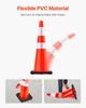 6Pack 36\" Traffic Cones, Safety Road Parking Cone with Black Weighted Base, PVC Orange Traffic Safety Cones, Hazard Cones Reflective Collars for