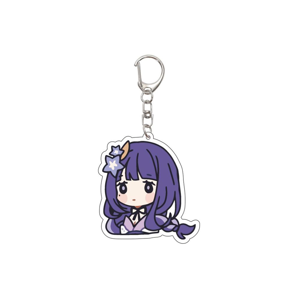 55MM Anime Genshin Impact Keychain Beelzebul Key Chain Acrylic Model Plate Christmas Gifts