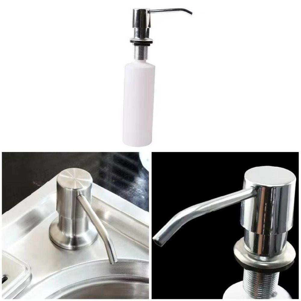 Brushed Nickel Built-in Soap Dispenser Hand Press Head Hand Press Dispenser Kitchen Use