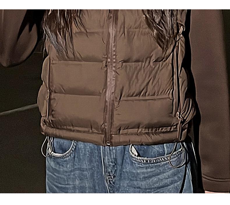 Women's Lightweight Down Cotton Jacket - 2025 Autumn/Winter Korean Style Stand Collar Outerwear