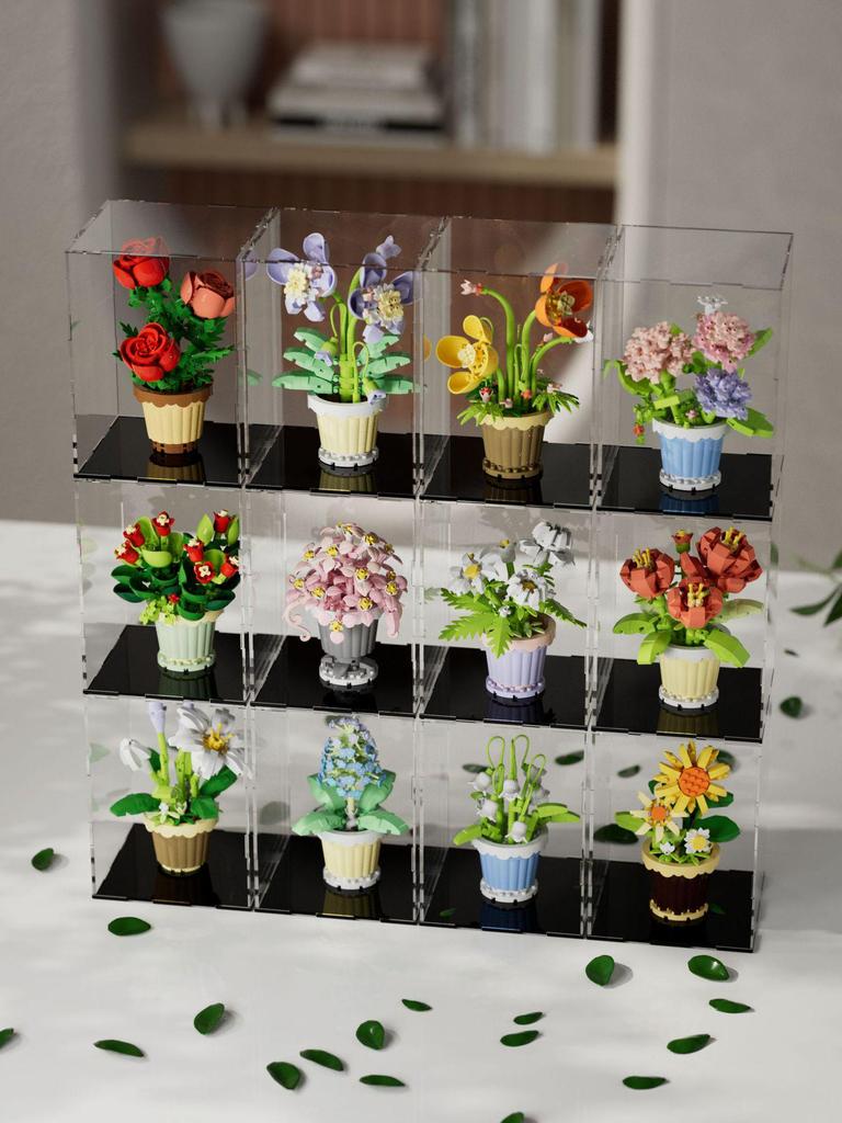 Konservierte Blume Sukkulente Bausteine - Valentinstag Spielzeug für Kinder (Kompatibel mit Lego)