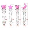 Glass Dildo Anus Plug 3.4cm Pink SM BDSM Sex Toys