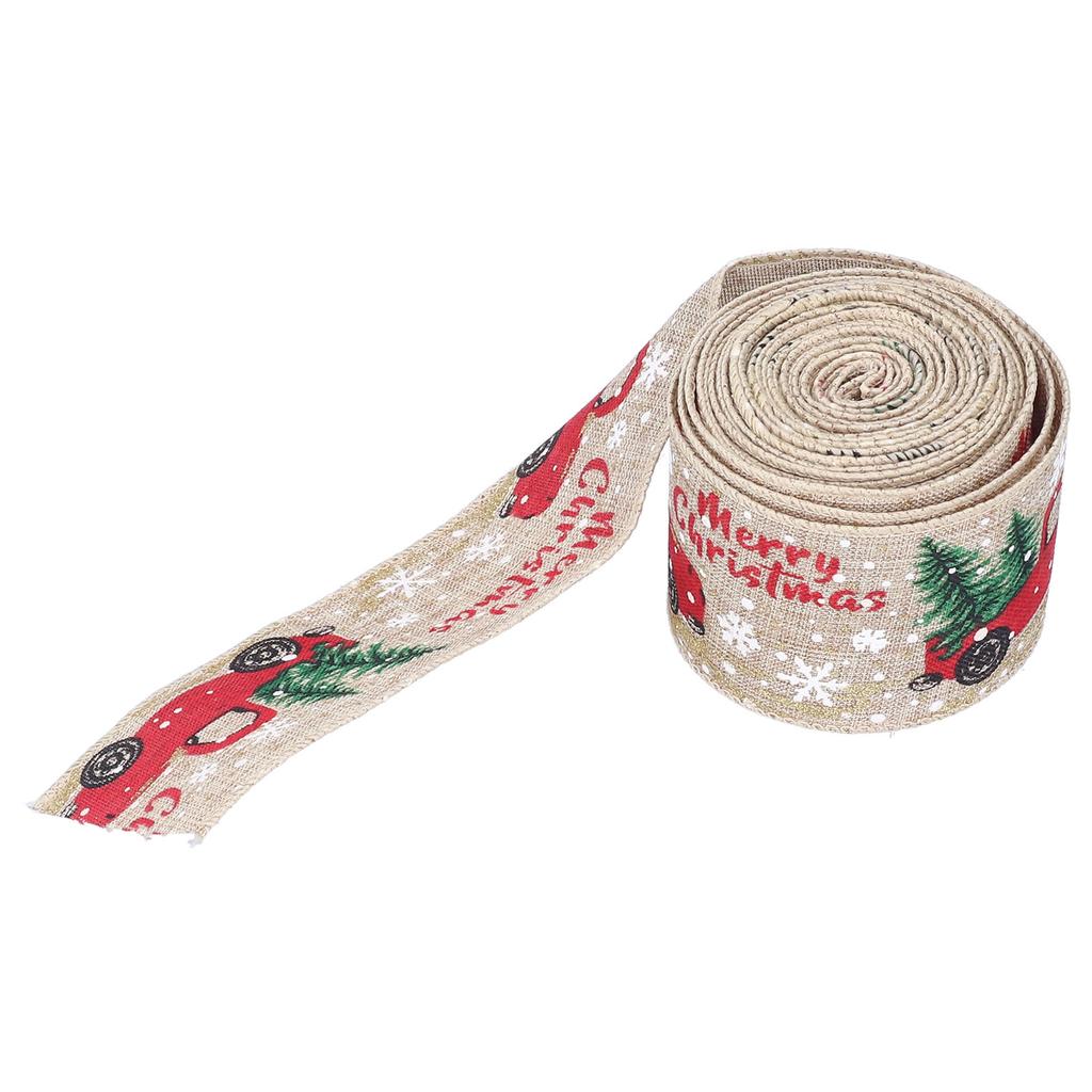 6 Yards Christmas Ribbon Cute Patterns Attractive Design 2 Colors Beautiful Practical   Wrapping Ribbon for Decoration