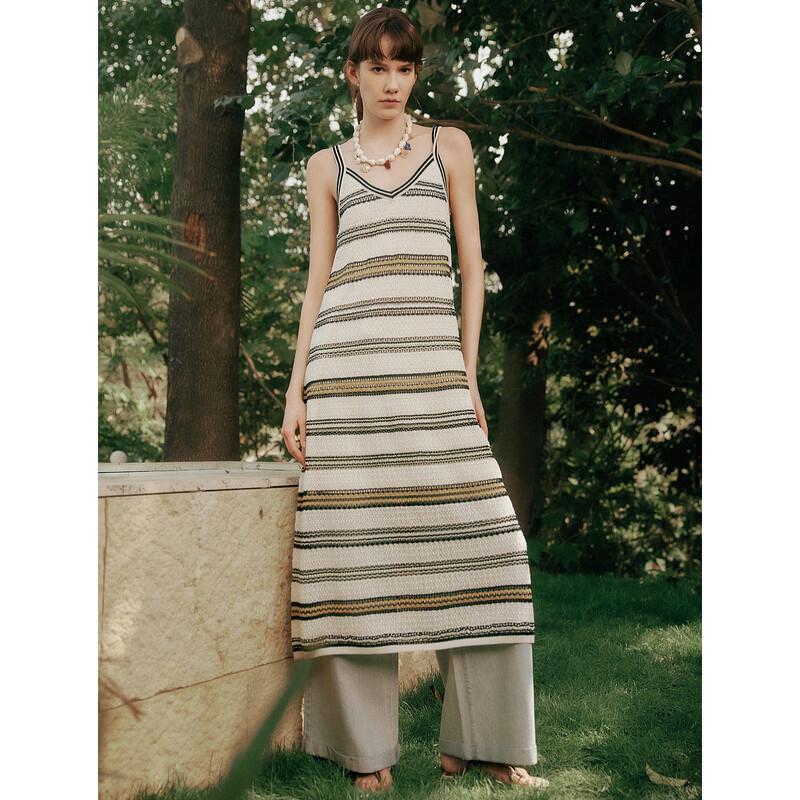 ELLE Striped Knit Cami Dress S