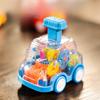 Plastic Inertia Gear Car Toy For Kids With Press Button And Visual Development