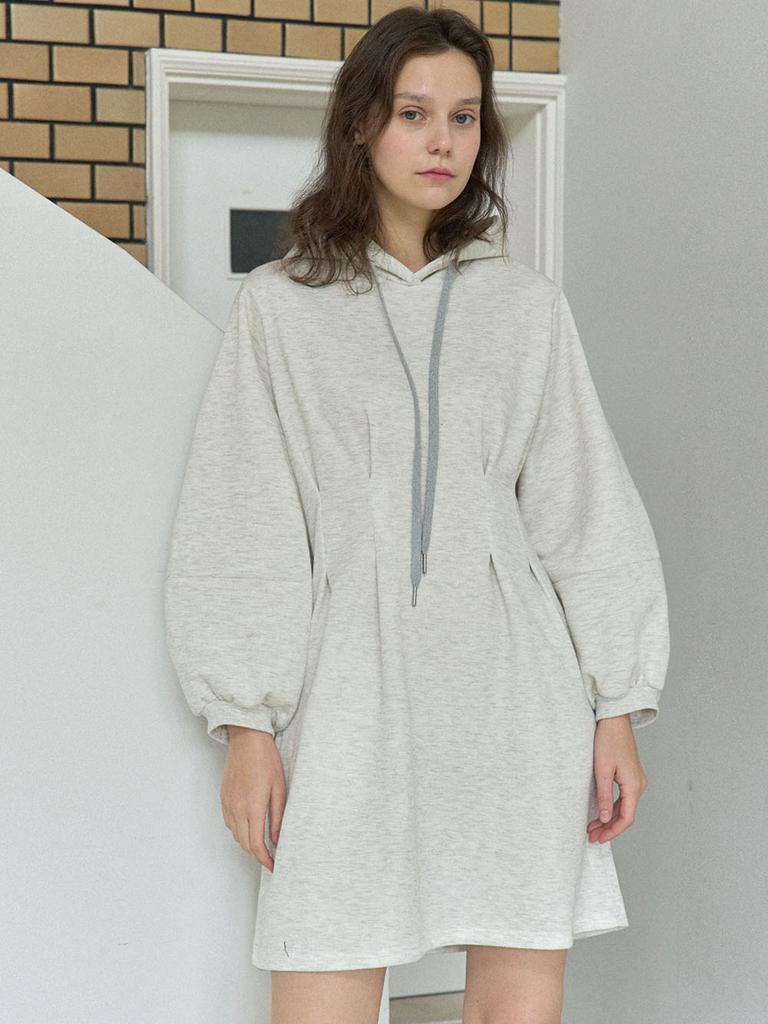 AVANT-G Hood Fit And Flare Mini Dress - Oatmeal