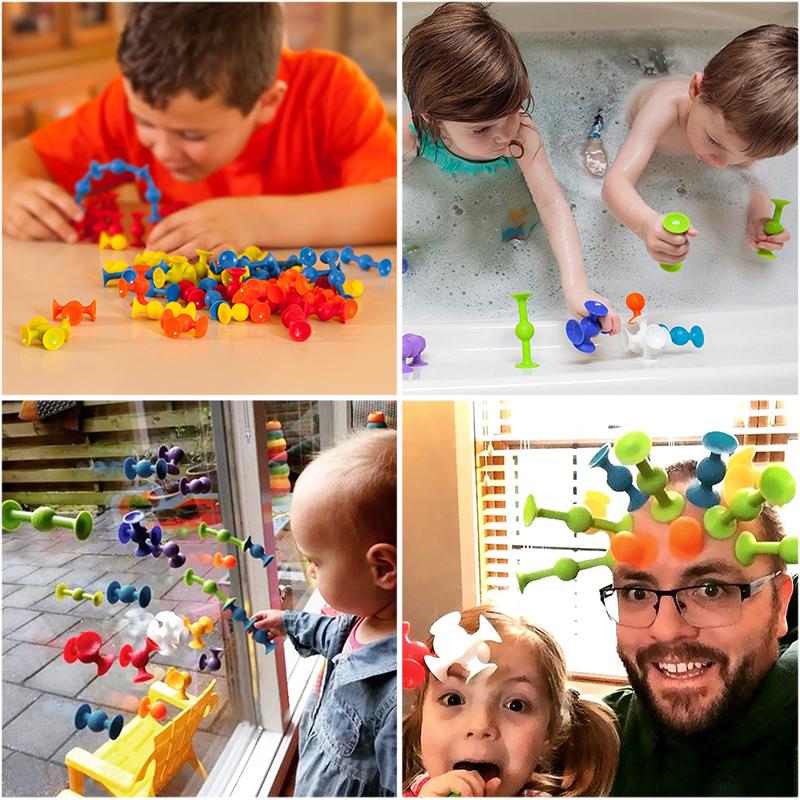 DIY Soft Silicone Building Blocks Sucker Educational Construction Toys For Boys Girls Gift Idea Assembled Sucker Block Toys