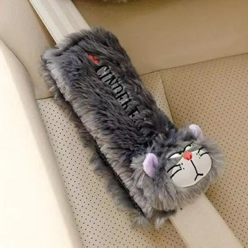 1 PC Internet Celebrity Lucifer Cat Plush Pillow Pillow Doll Car Headrest Neck Pillow Seat Belt Cute Doll Toy