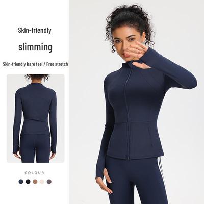 Giacca da Corsa da Donna Slim Fit ad Asciugatura Rapida - Manica Lunga, Top Casual con Zip per Palestra e Yoga, Primavera/Autunno.