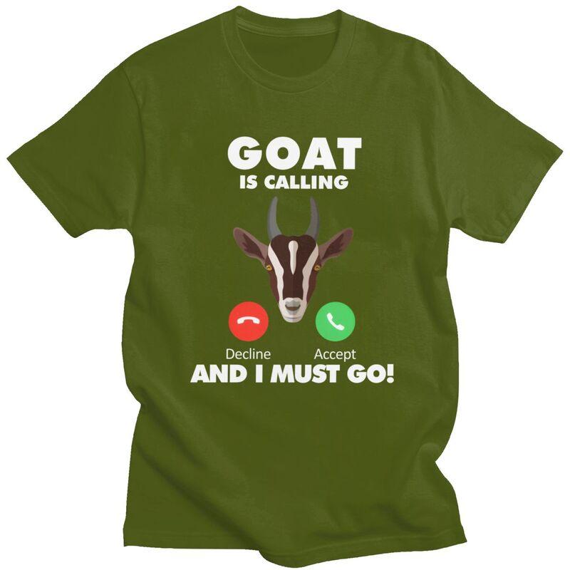 Male My Goat Is Calling T Shirts Streetwear Short Sleeves 100 Cotton Animals Lover Colthing Leisure Design Graphic Tee Tops