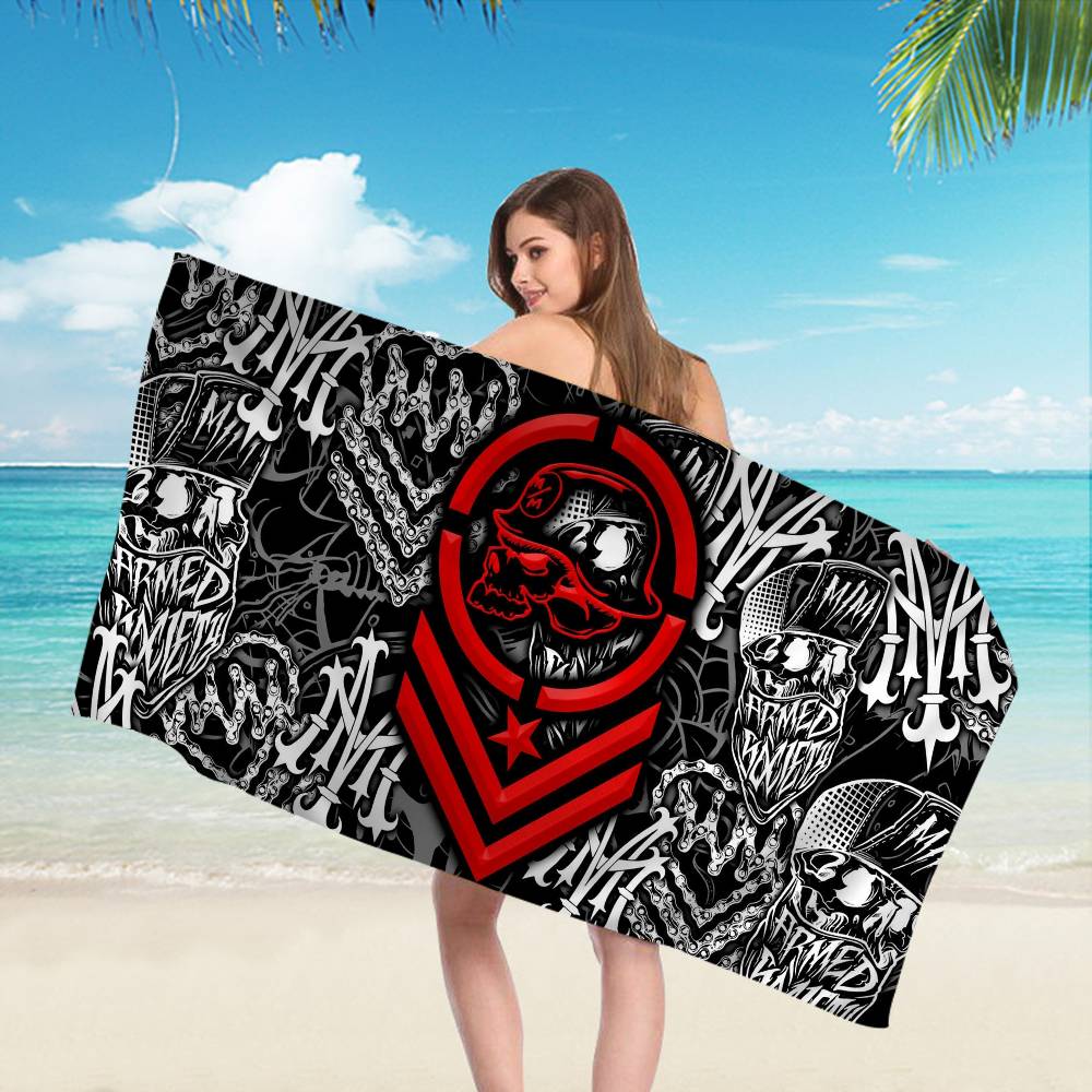 M-Metal M-Mulisha Microfiber Printed Beach Towel Mountain Climbing Yoga Beach Swimming Running Absorbent Soft Towel