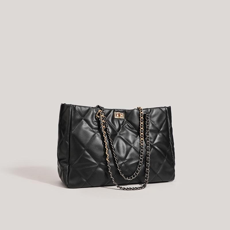Rhombus chain bag women's new fashion texture niche tote versatile shoulder bag women