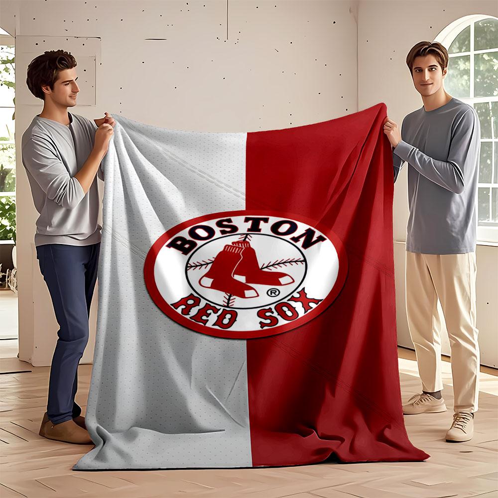 Boston Red Sox Team Logo Blanket Print Blanket Soft and Cozy Perfect for the Living Room Bed Sofa or a Nap,gift