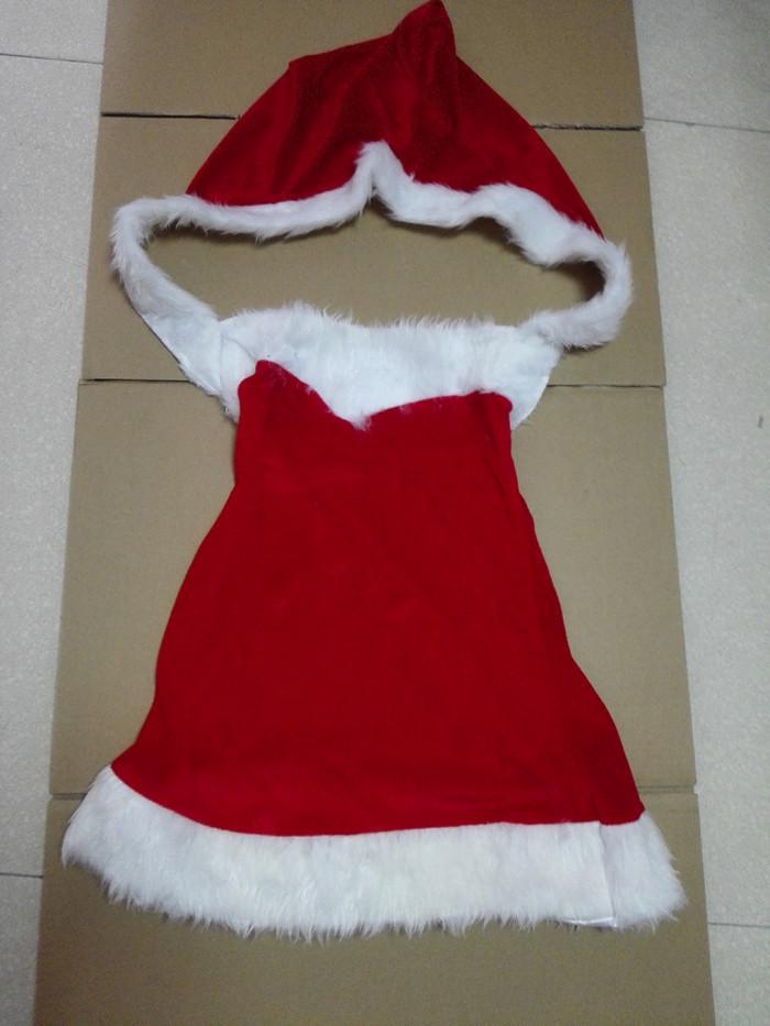 Christmas Sexy One-Piece Lingerie and Hat Costume - Short Skirt for Stage Performance
