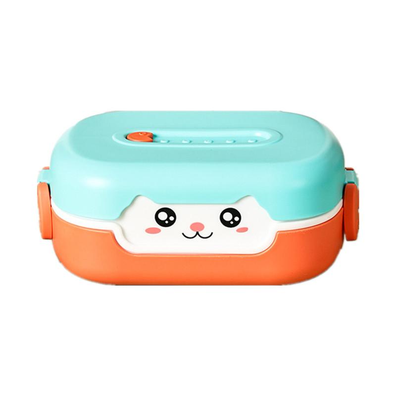 700ml Cartoon Kinder Bento Lunchboxen Auslaufsicherer Lebensmittelbehälter mit Fächern (ohne